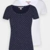 Anna Field 2ER PACK - T-Shirt Print - Navy/white -Anna Field Verkaufsgeschäft 9cbe316acd414fef89a8cfd7203de34f