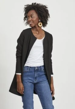 Anna Field RIBBED FOLD COLLAR - Strickjacke - Black -Anna Field Verkaufsgeschäft bada3c30145b4180844d3faf5d56bf08