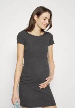 SHORT SLEEVES - Jerseykleid - Mottled Dark Grey -Anna Field Verkaufsgeschäft c43c1acc53fa4f7aba38b9e5cc96a3b1