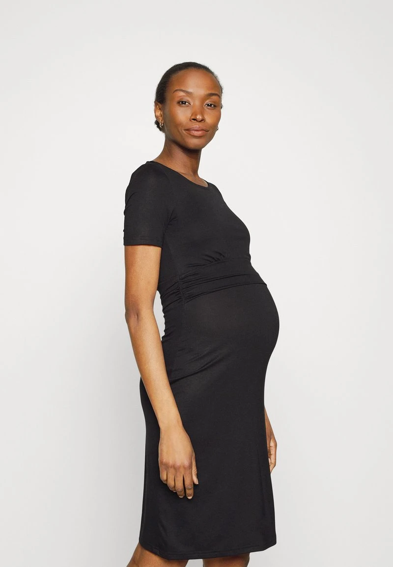 SHORT SLEEVES RUCHED WAIST MINI FLARED DRESS - Jerseykleid - Black 8 SHORT SLEEVES RUCHED WAIST MINI FLARED DRESS - Jerseykleid - Black – Bild 6